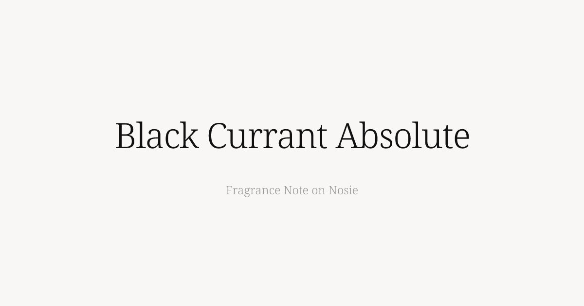 Black Currant Absolute - Nosie